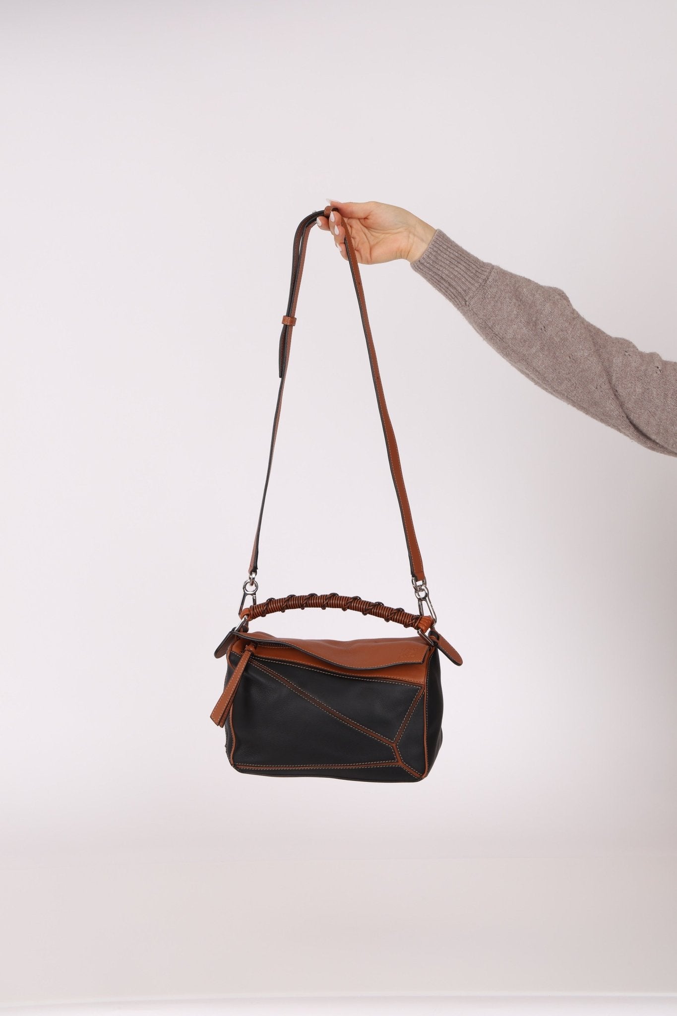 Rare Loewe Braided Bicolor Small Puzzle Bag - FashioNica