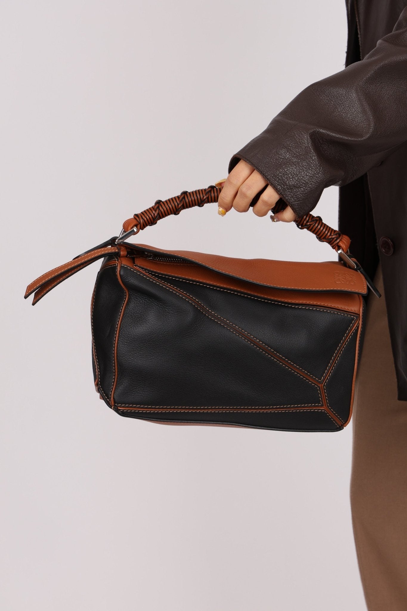 Rare Loewe Braided Bicolor Small Puzzle Bag - FashioNica