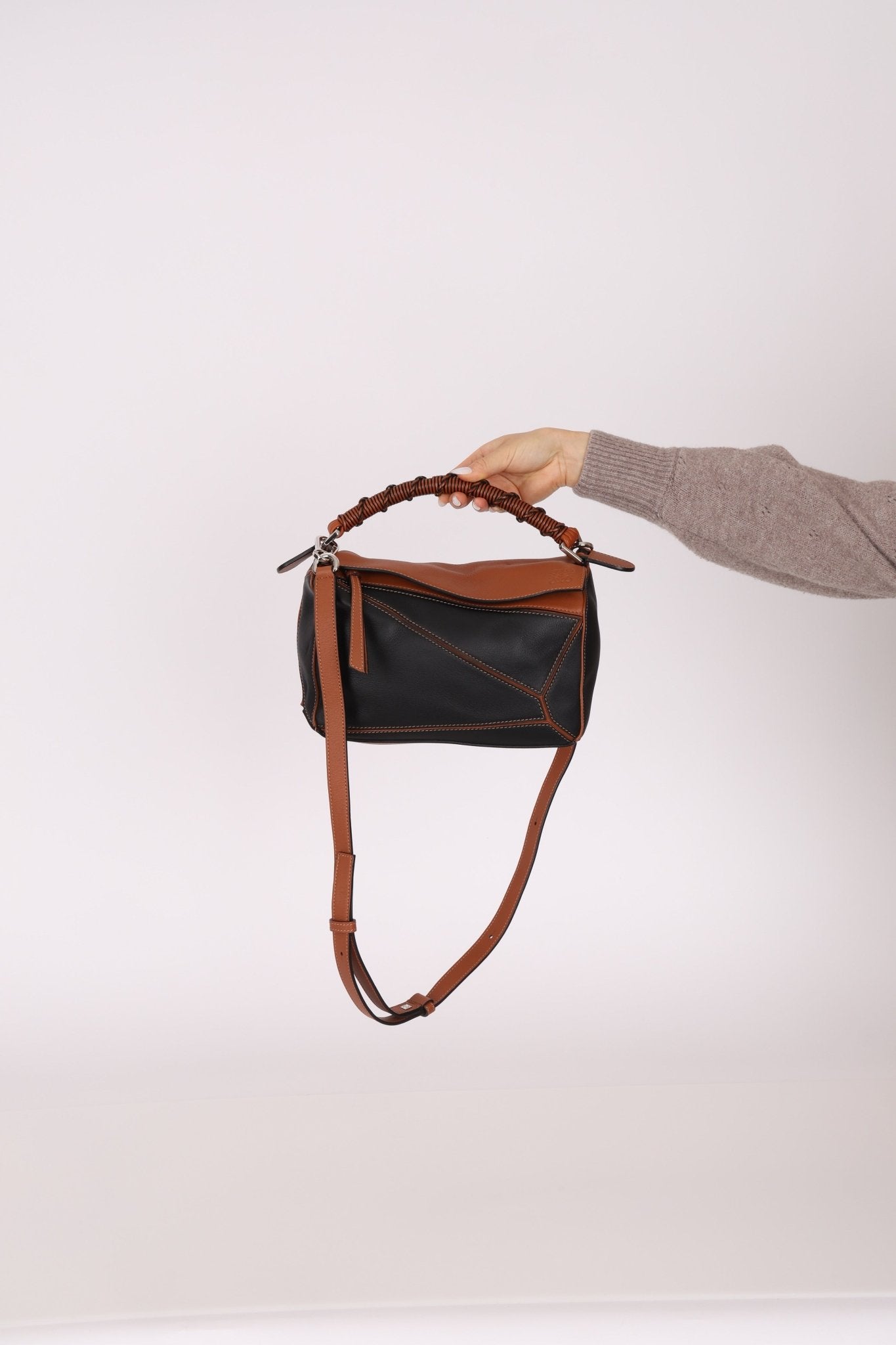 Rare Loewe Braided Bicolor Small Puzzle Bag - FashioNica