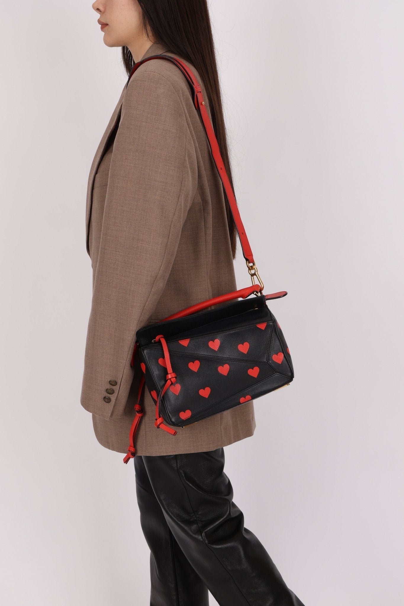 Rare Loewe Calfskin Heart Small Puzzle Bag - FashioNica