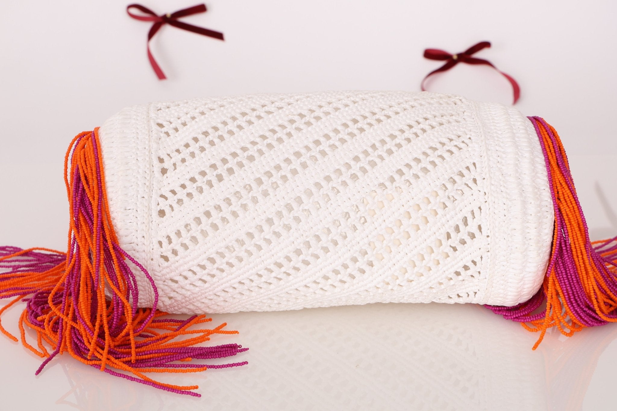 Rare Loewe Crochet Beaded Fringe Bracelet Pouch - FashioNica