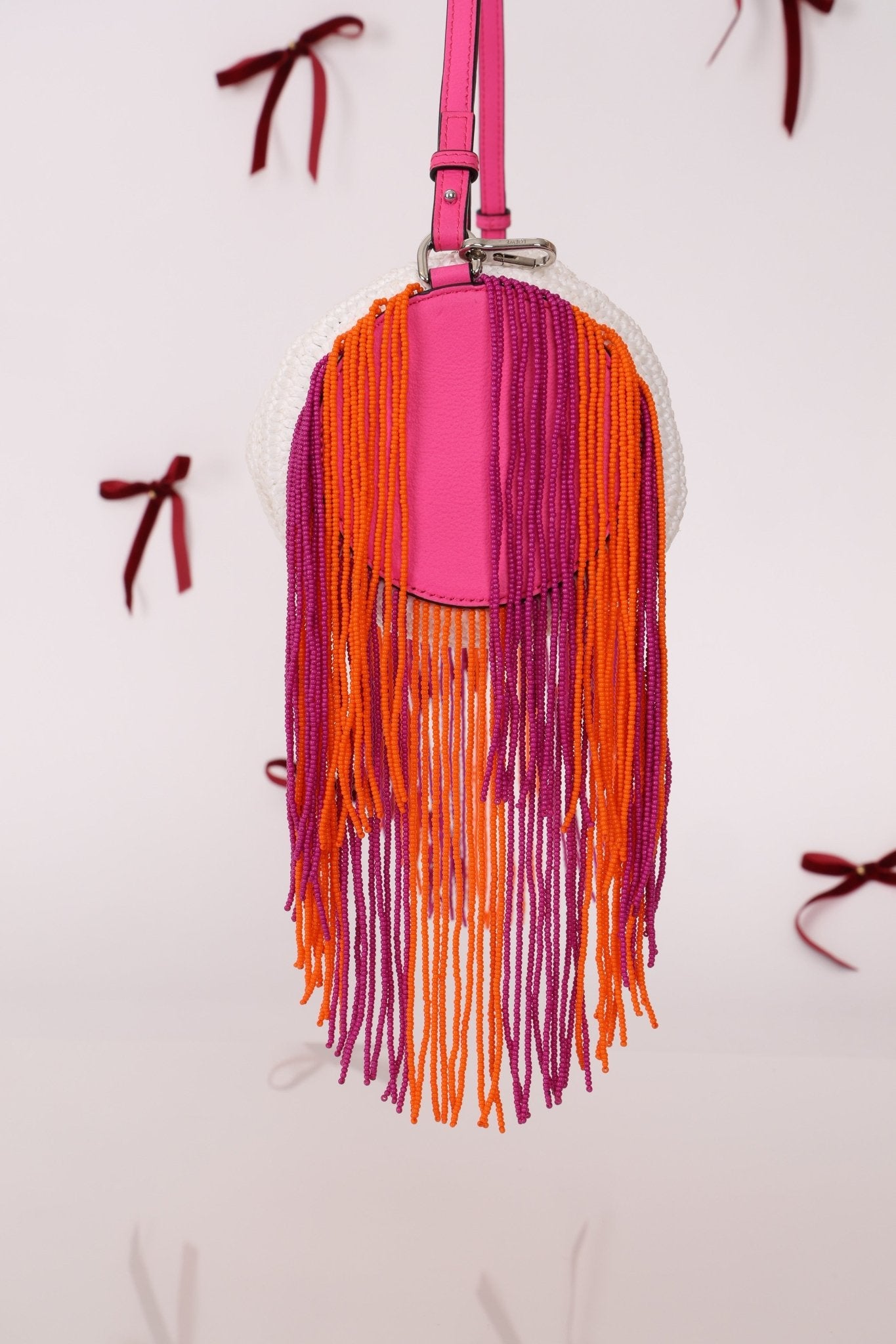 Rare Loewe Crochet Beaded Fringe Bracelet Pouch - FashioNica