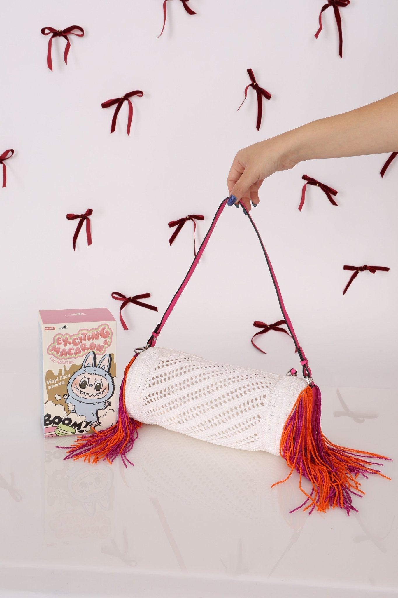 Rare Loewe Crochet Beaded Fringe Bracelet Pouch - FashioNica