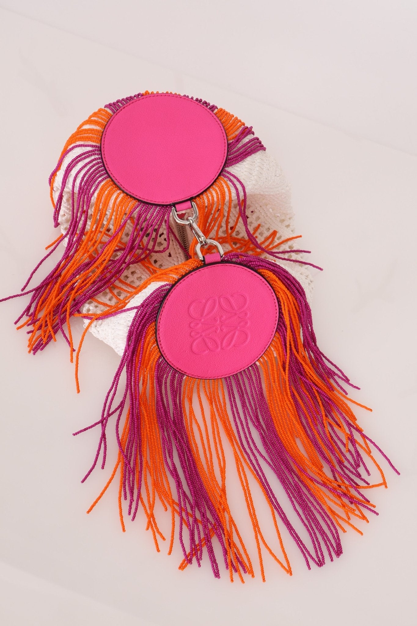 Rare Loewe Crochet Beaded Fringe Bracelet Pouch - FashioNica