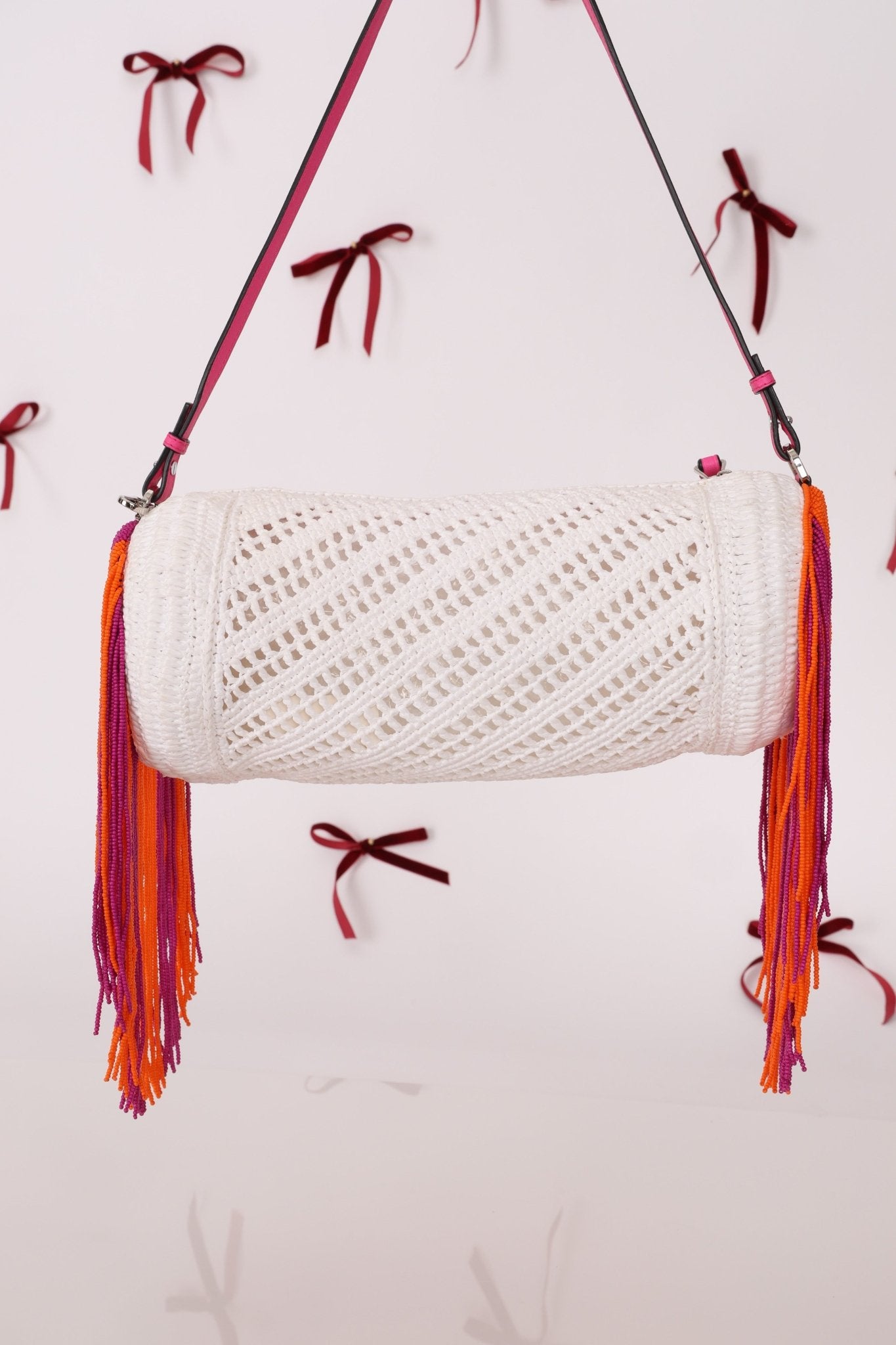 Rare Loewe Crochet Beaded Fringe Bracelet Pouch - FashioNica