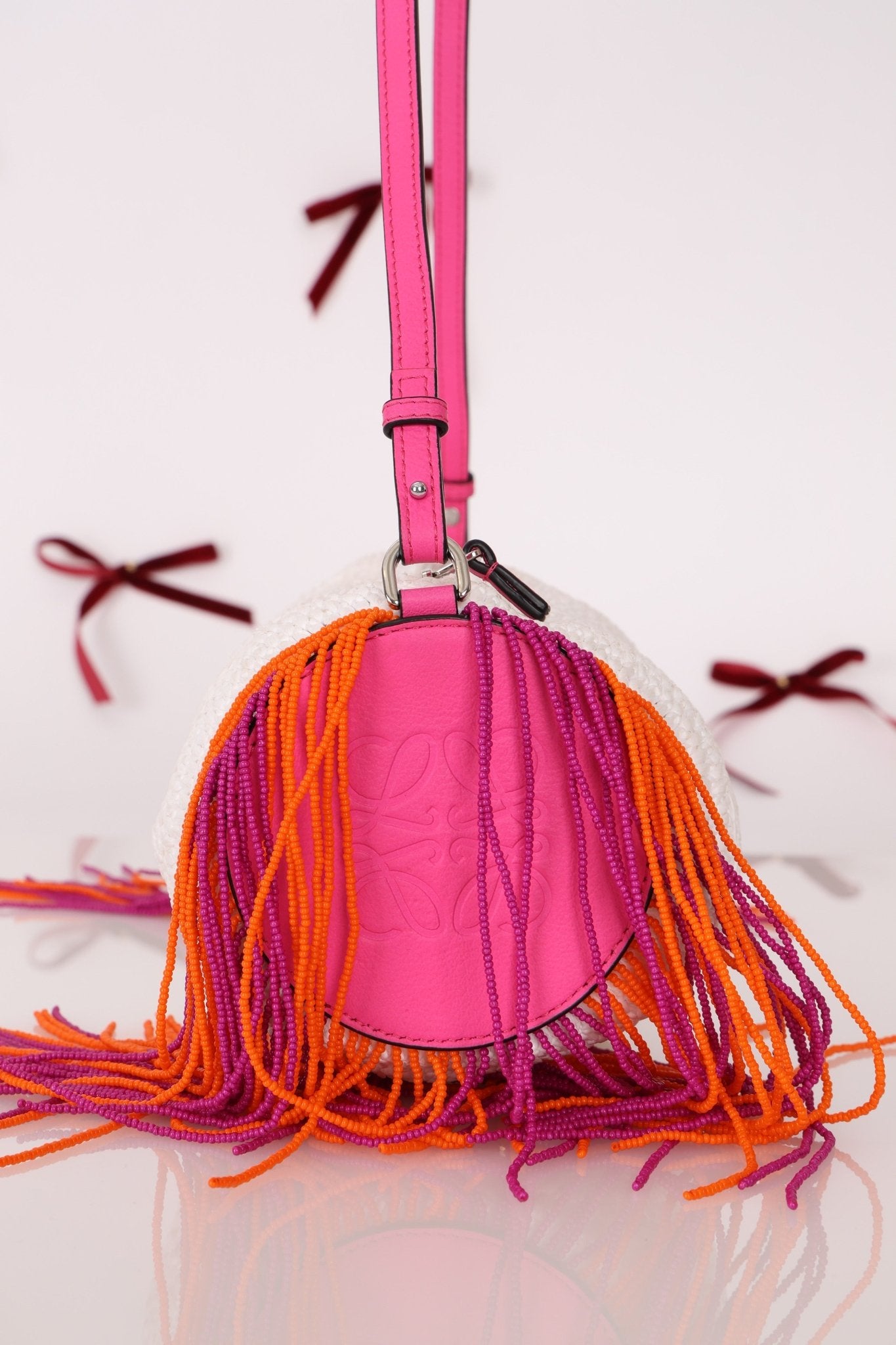 Rare Loewe Crochet Beaded Fringe Bracelet Pouch - FashioNica