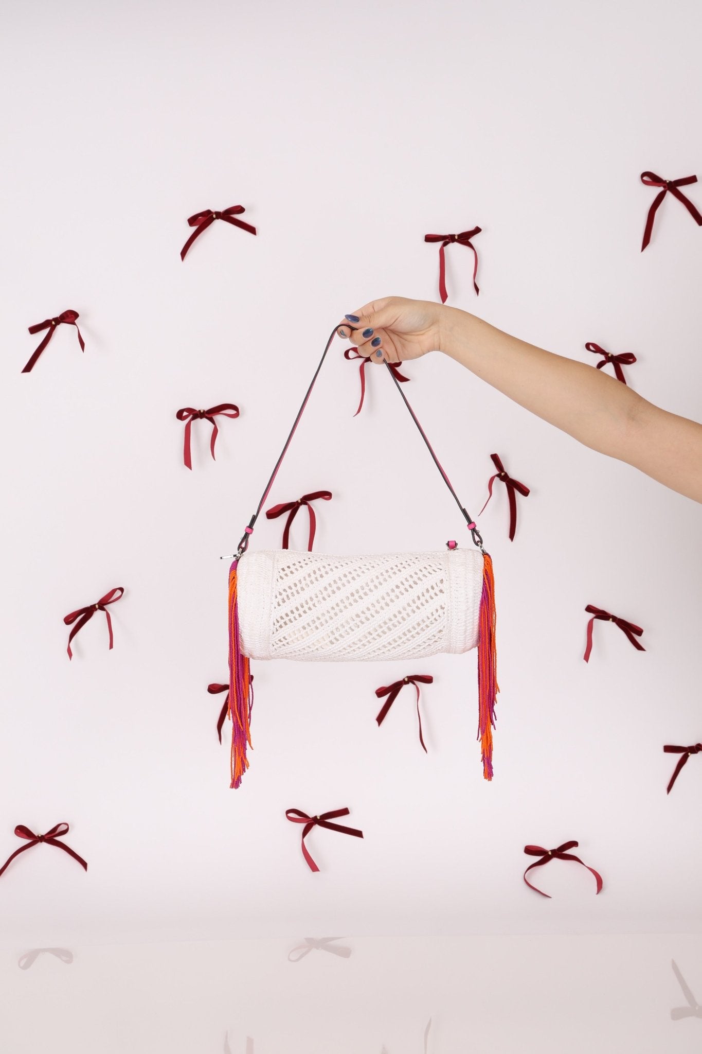 Rare Loewe Crochet Beaded Fringe Bracelet Pouch - FashioNica