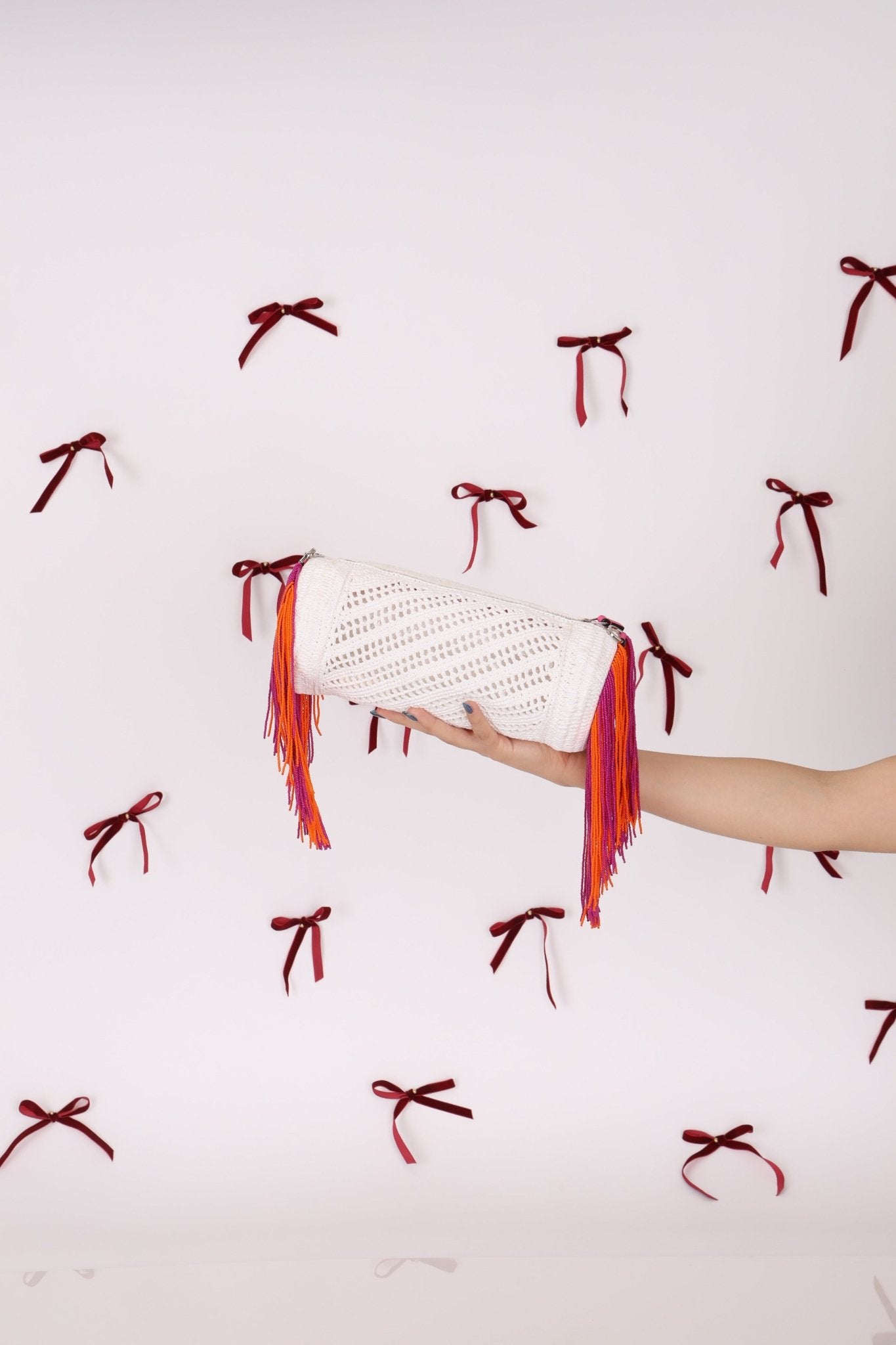 Rare Loewe Crochet Beaded Fringe Bracelet Pouch - FashioNica