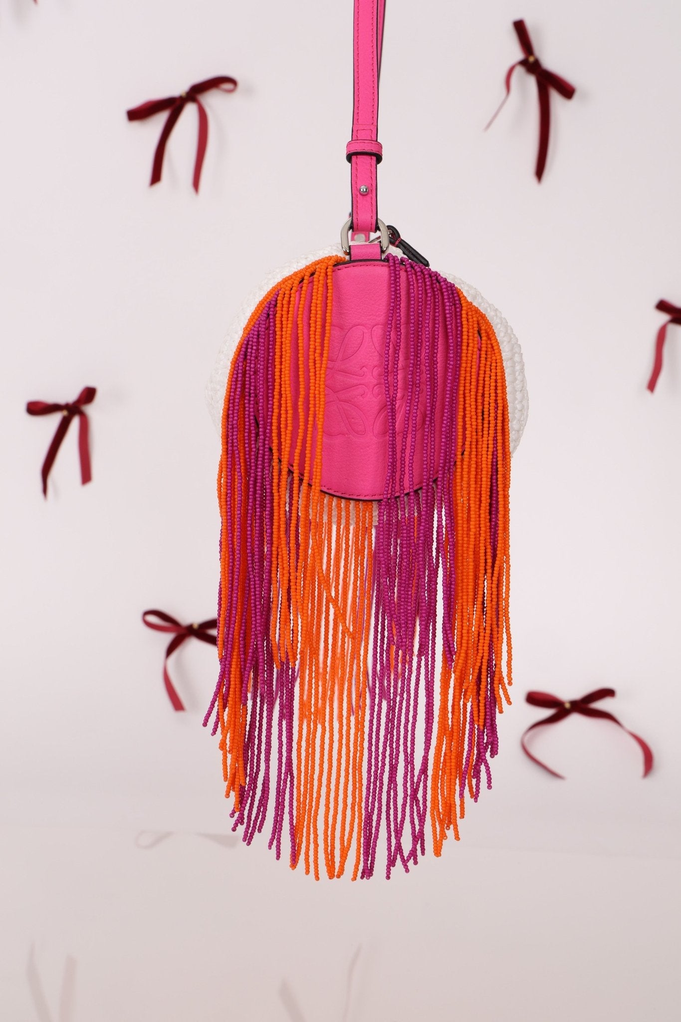 Rare Loewe Crochet Beaded Fringe Bracelet Pouch - FashioNica