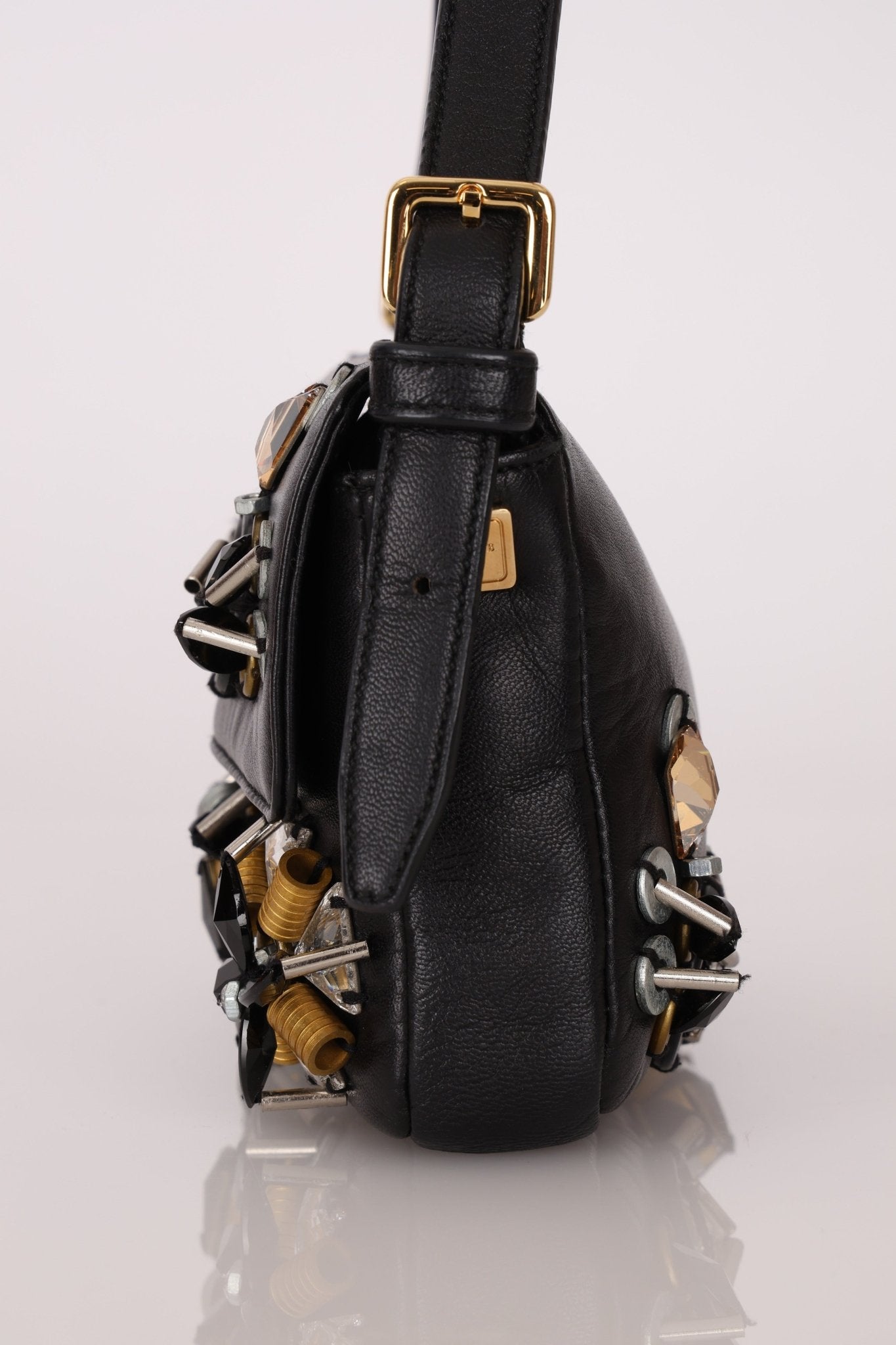 Rare Loewe Leather Beaded & Hardware Mini Baguette - FashioNica