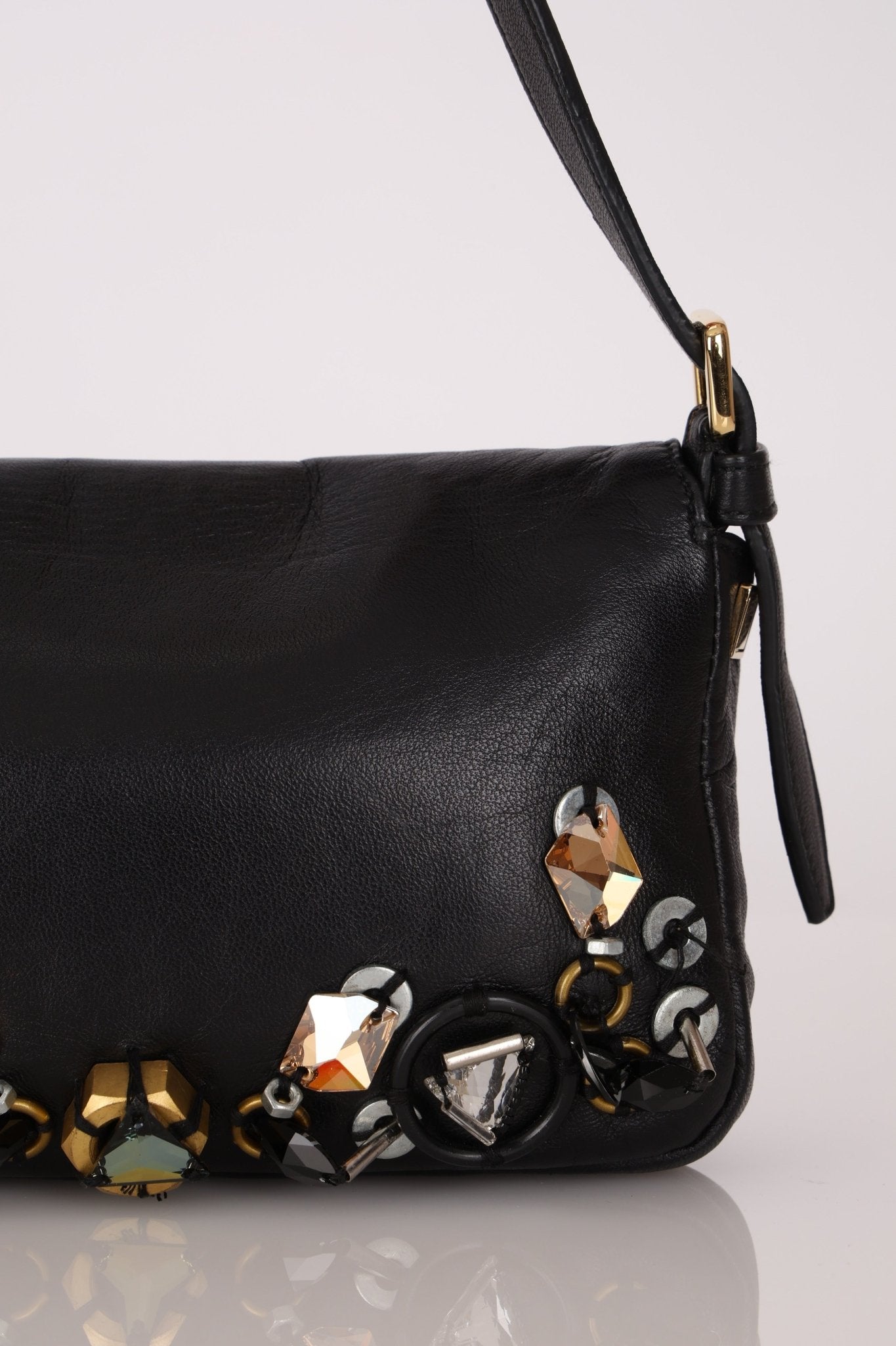 Rare Loewe Leather Beaded & Hardware Mini Baguette - FashioNica