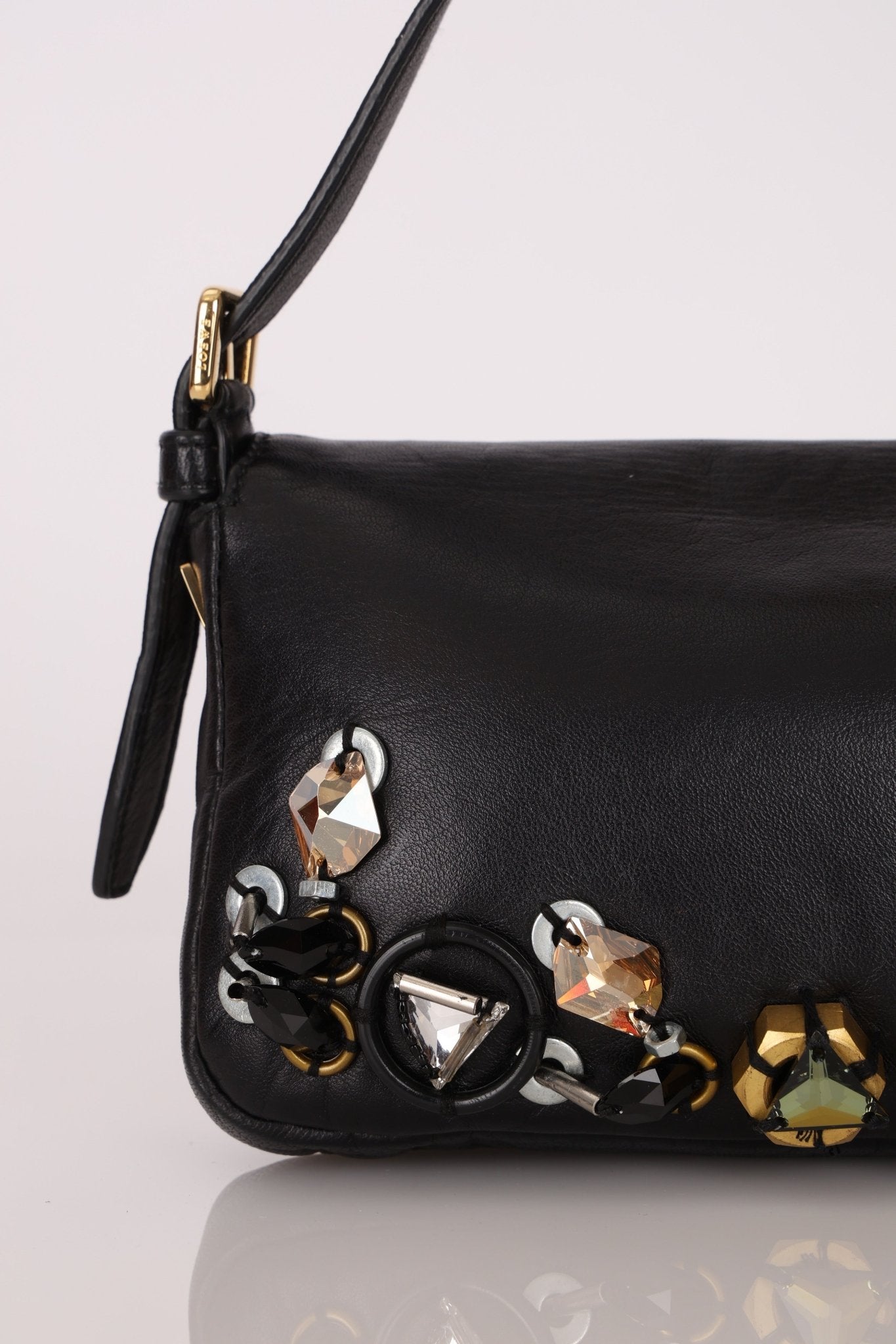 Rare Loewe Leather Beaded & Hardware Mini Baguette - FashioNica