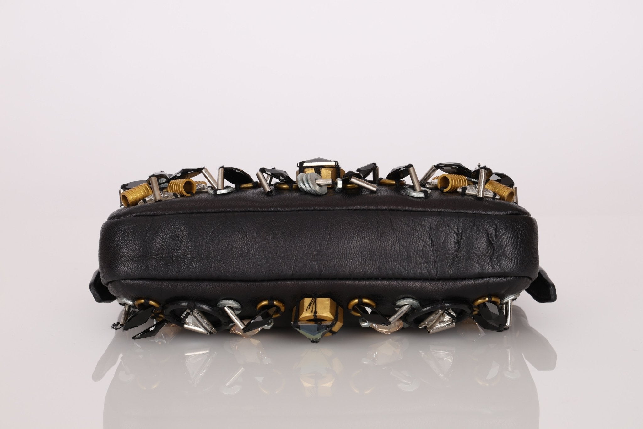 Rare Loewe Leather Beaded & Hardware Mini Baguette - FashioNica