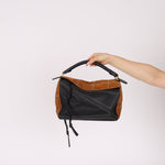 Rare Loewe Plaid Suede and Calfskin Medium Puzzle Bag - FashioNica