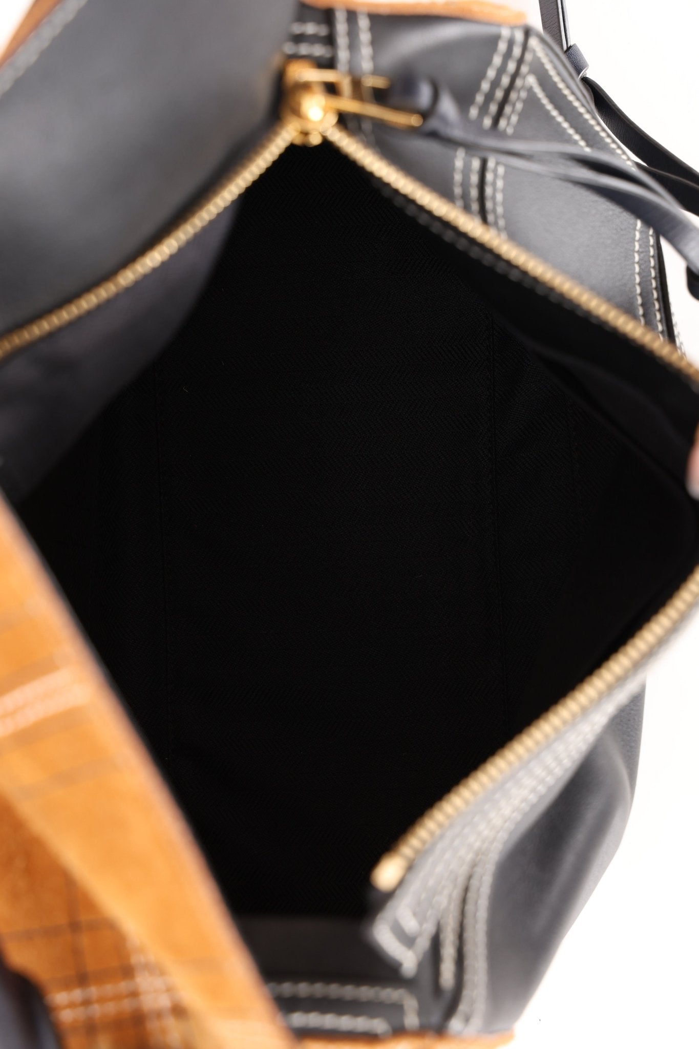 Rare Loewe Plaid Suede and Calfskin Medium Puzzle Bag - FashioNica