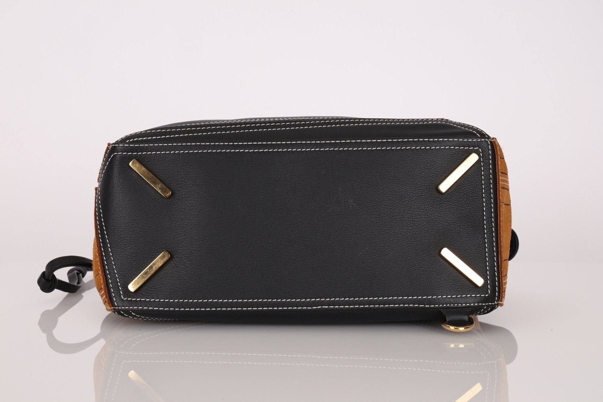 Rare Loewe Plaid Suede and Calfskin Medium Puzzle Bag - FashioNica