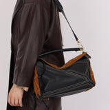 Rare Loewe Plaid Suede and Calfskin Medium Puzzle Bag - FashioNica