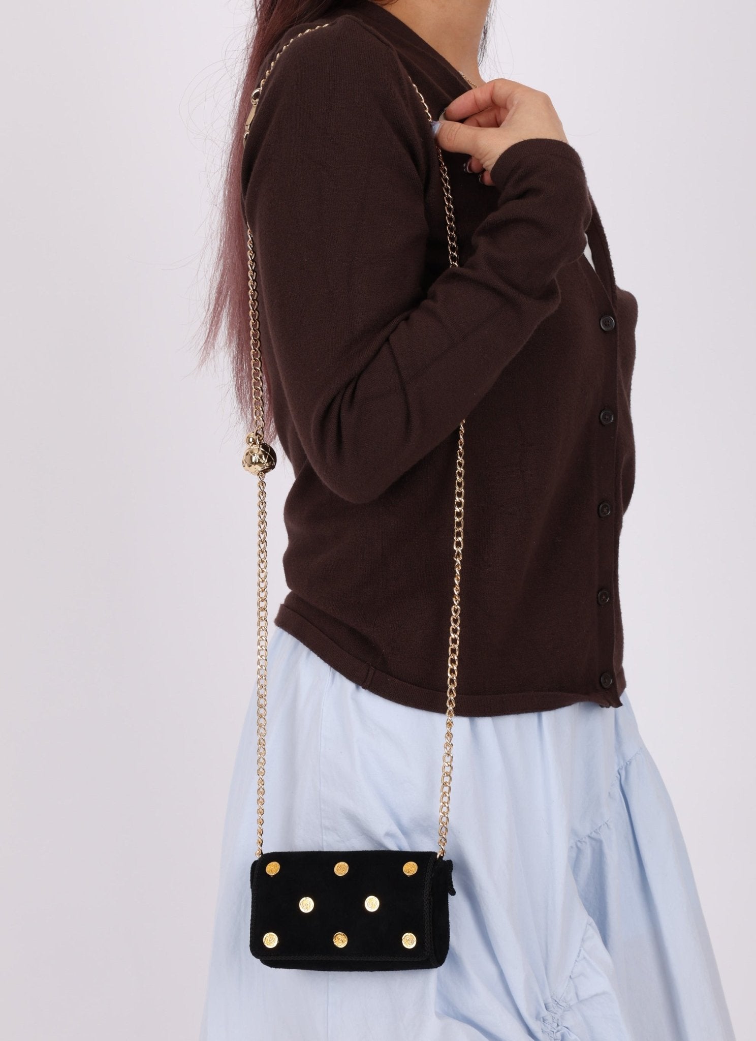 Rare Loewe Suede Coin Anagram Studded Waist Bag - FashioNica