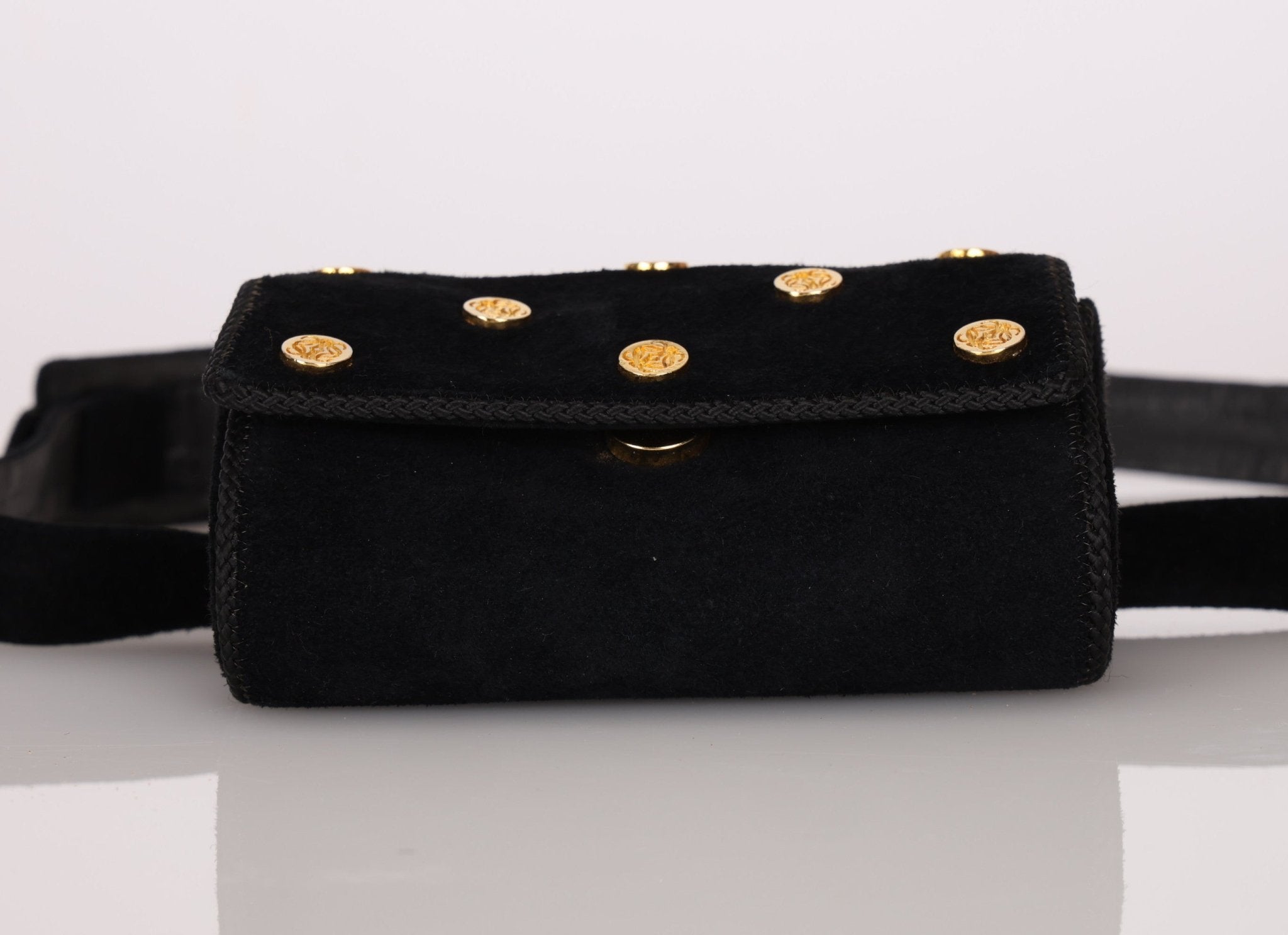 Rare Loewe Suede Coin Anagram Studded Waist Bag - FashioNica