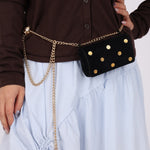 Rare Loewe Suede Coin Anagram Studded Waist Bag - FashioNica
