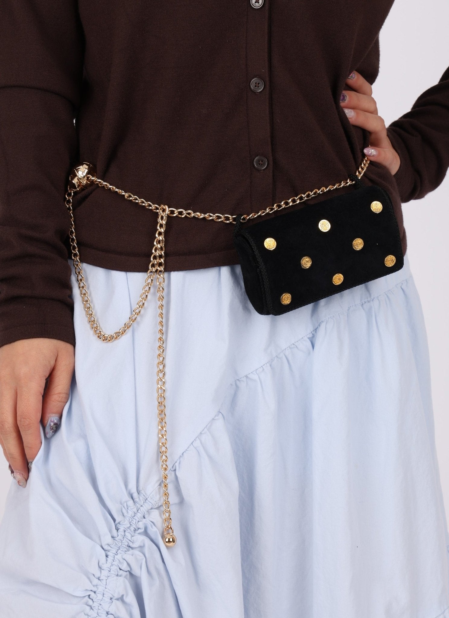 Rare Loewe Suede Coin Anagram Studded Waist Bag - FashioNica