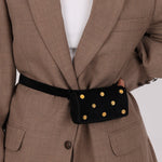 Rare Loewe Suede Coin Anagram Studded Waist Bag - FashioNica