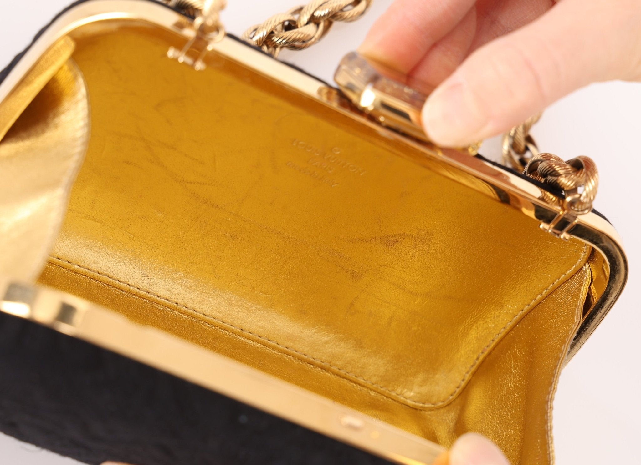 Rare Louis Vuitton 2009 Jersey Motard Minaudière Clutch on Chain - FashioNica