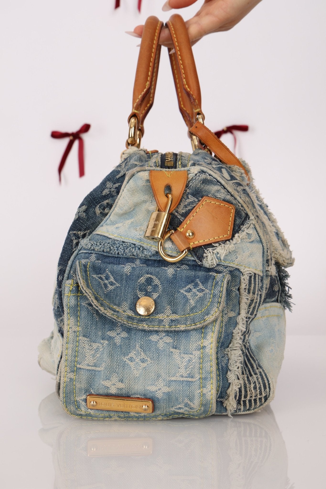 Rare Louis Vuitton Denim Patchwork Speedy 30 - FashioNica