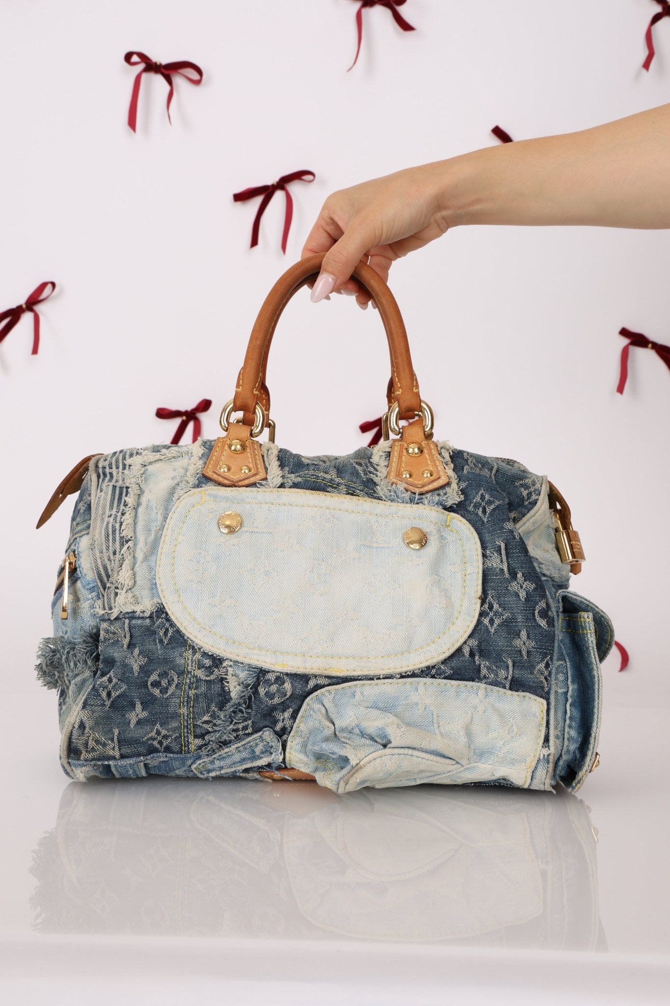 Rare Louis Vuitton Denim Patchwork Speedy 30 - FashioNica