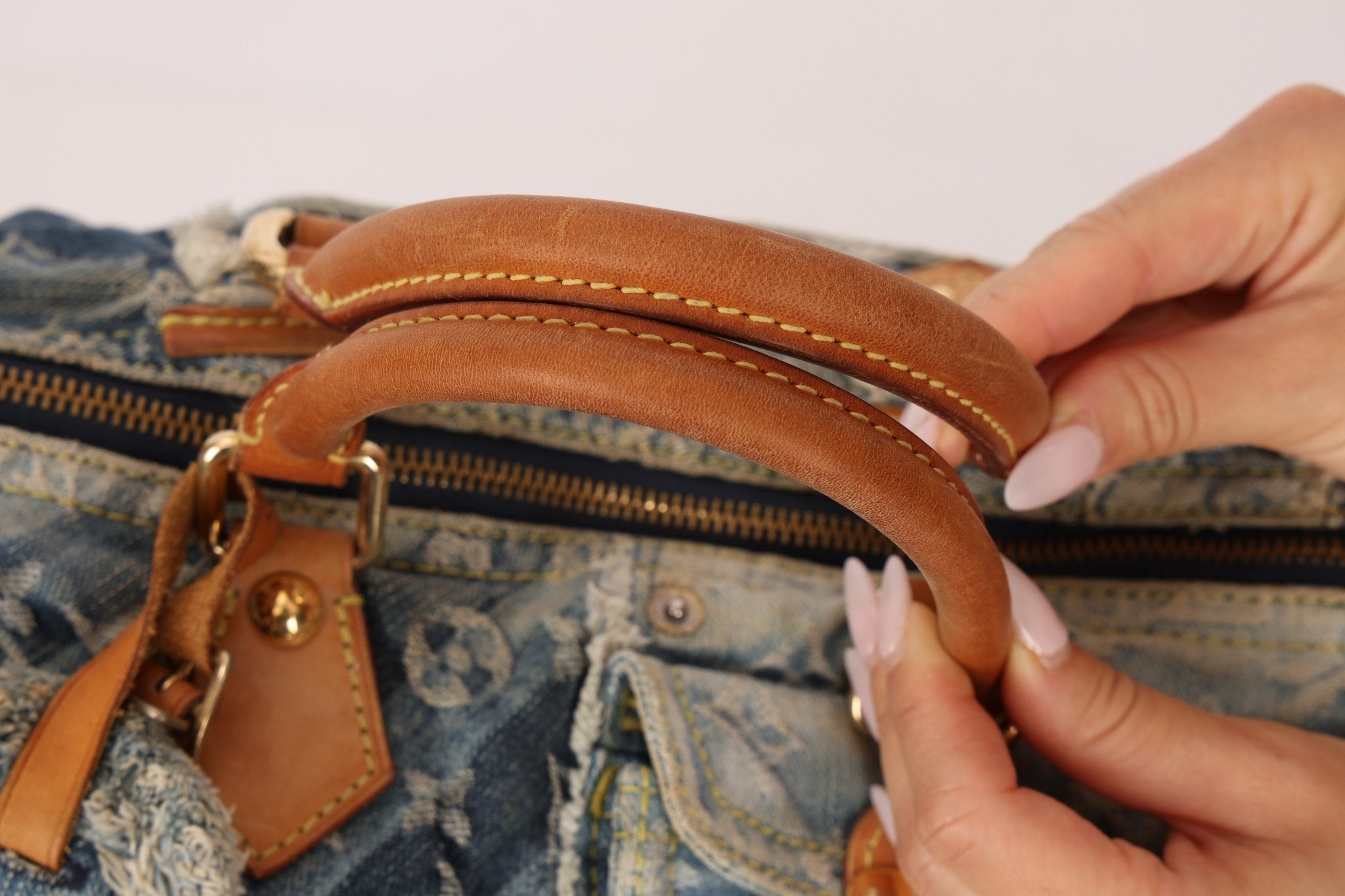 Rare Louis Vuitton Denim Patchwork Speedy 30 - FashioNica