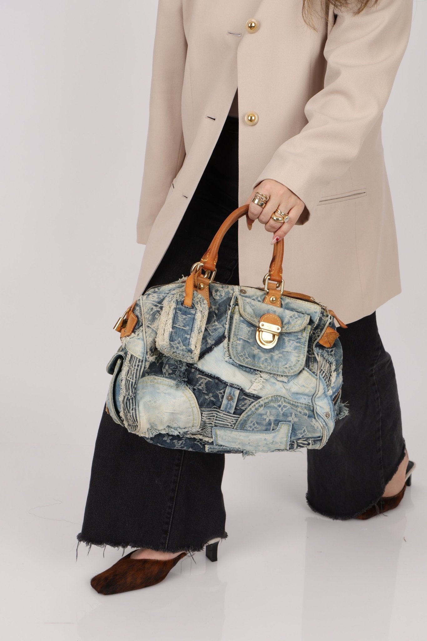 Rare Louis Vuitton Denim Patchwork Speedy 30 - FashioNica