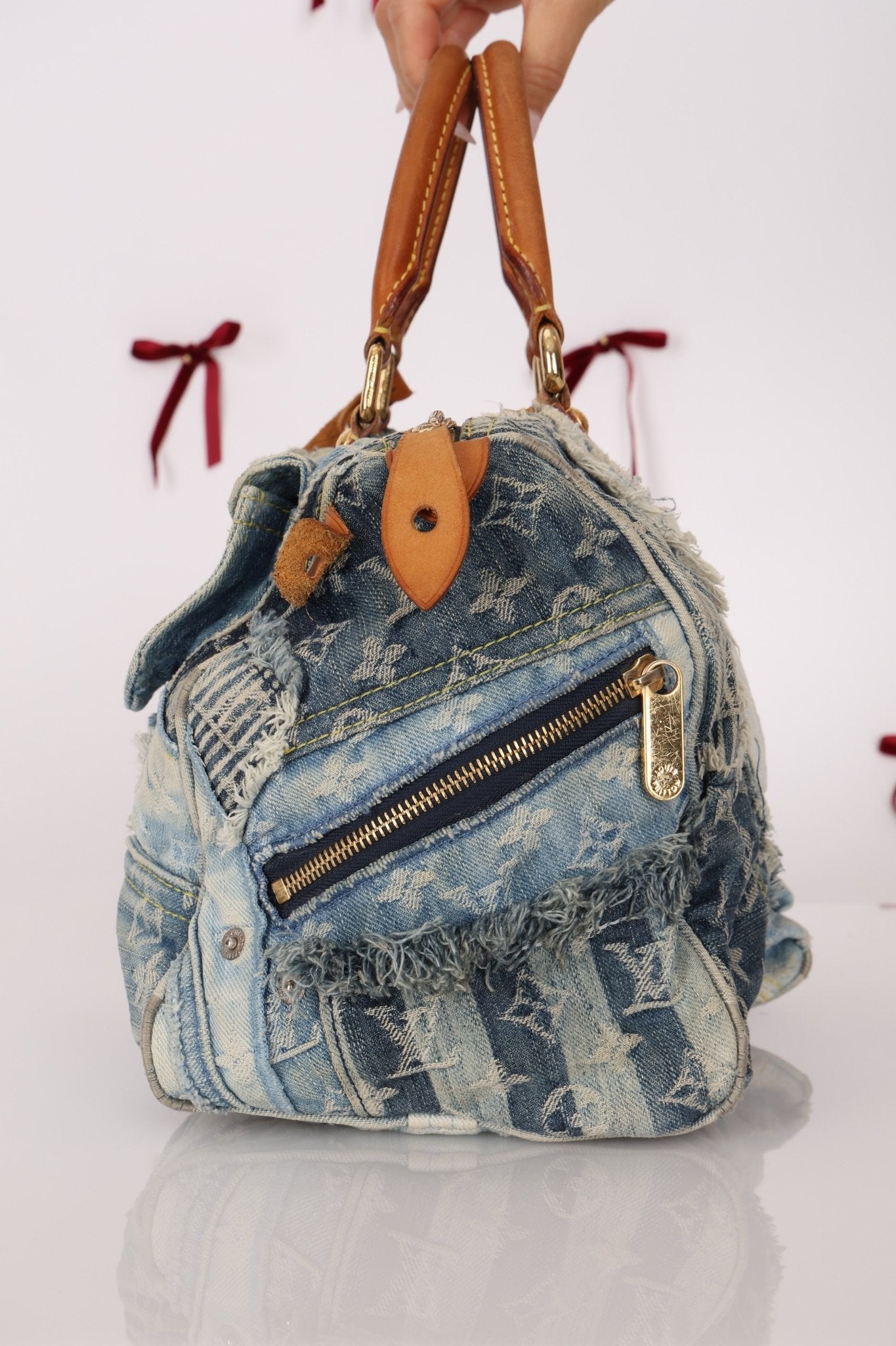 Rare Louis Vuitton Denim Patchwork Speedy 30 - FashioNica