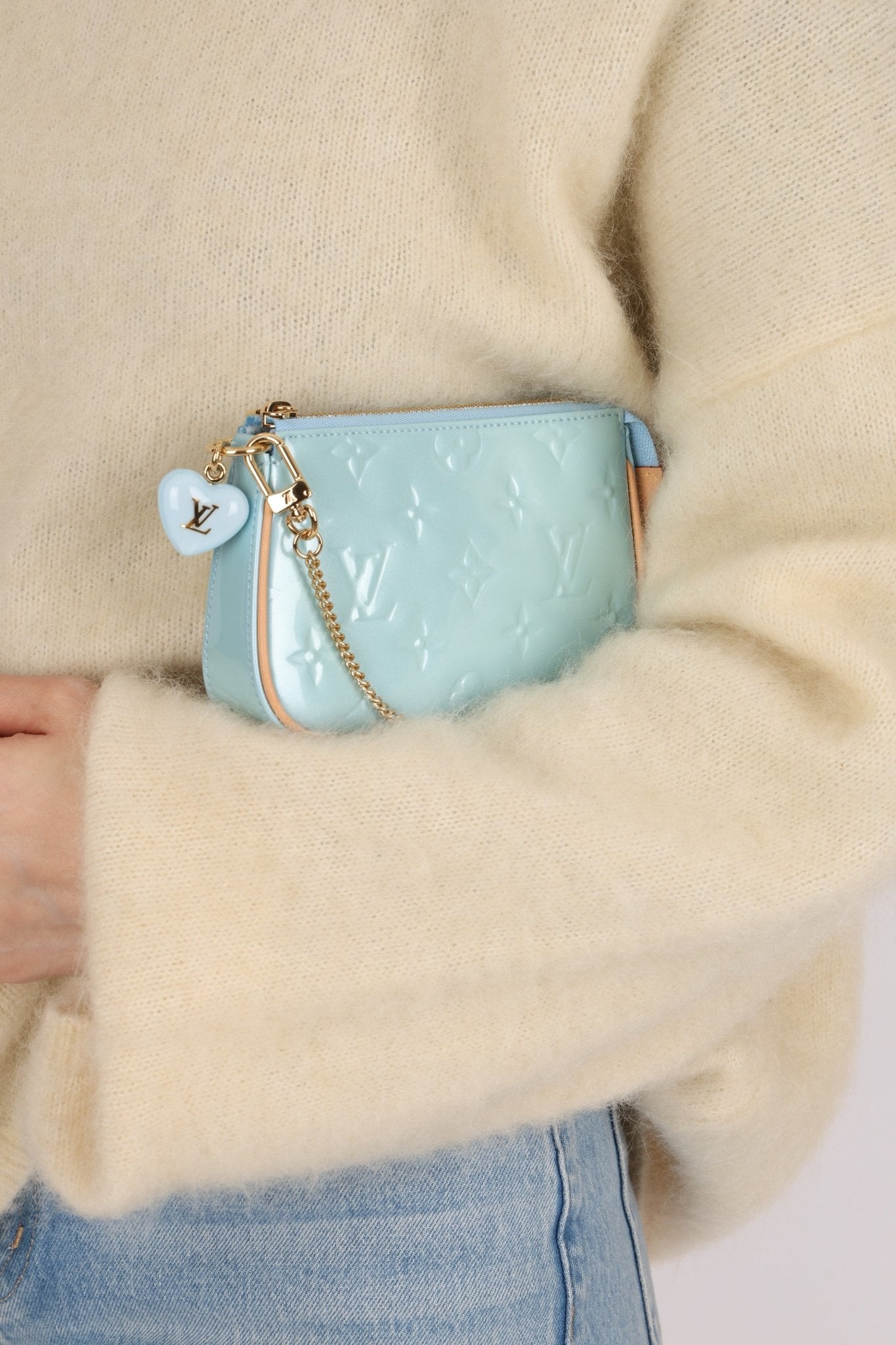 Rare Louis Vuitton Lollipop Blue Vernis Valentine Mini Pochette Accessoires - FashioNica