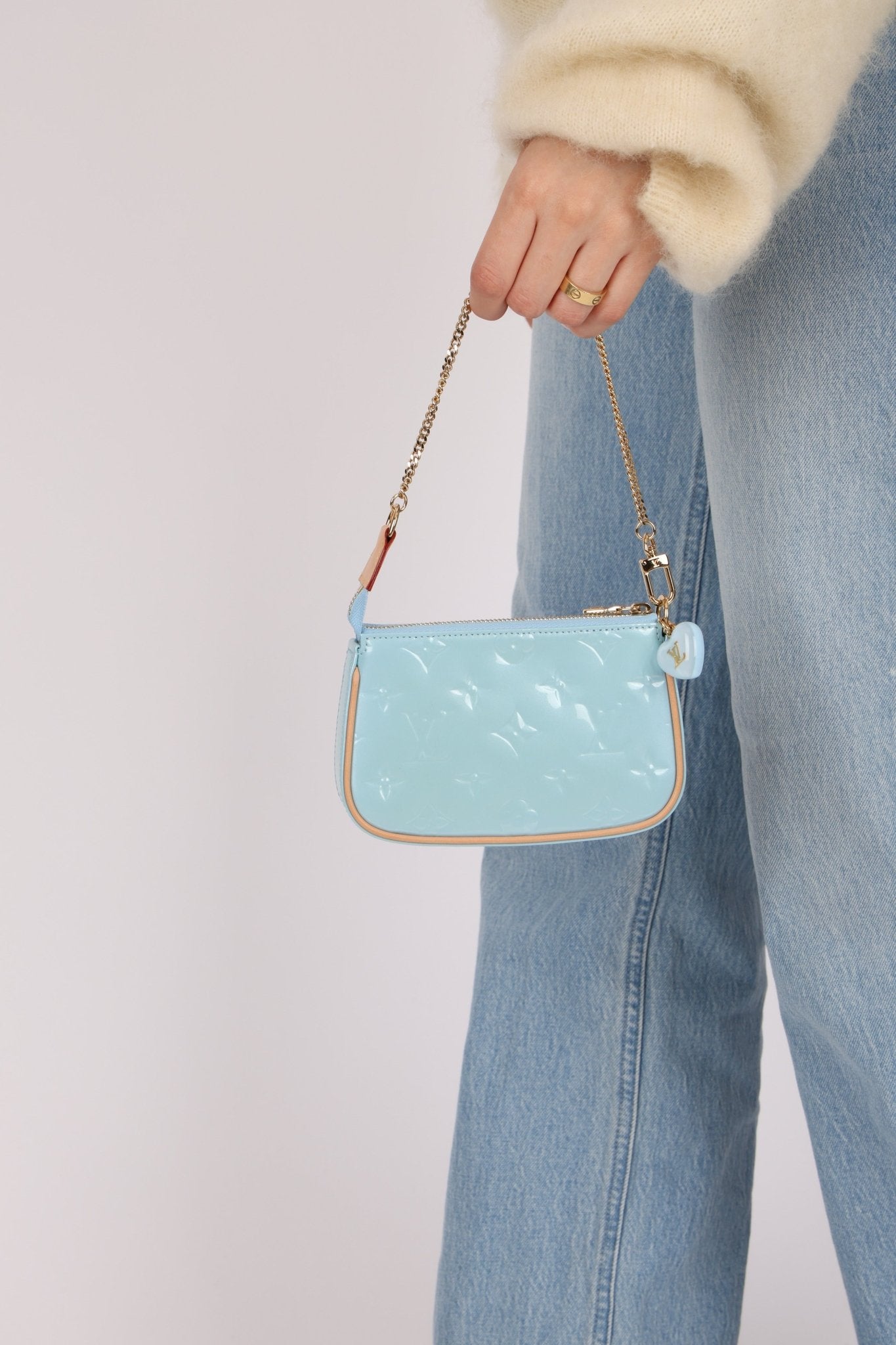 Rare Louis Vuitton Lollipop Blue Vernis Valentine Mini Pochette Accessoires - FashioNica