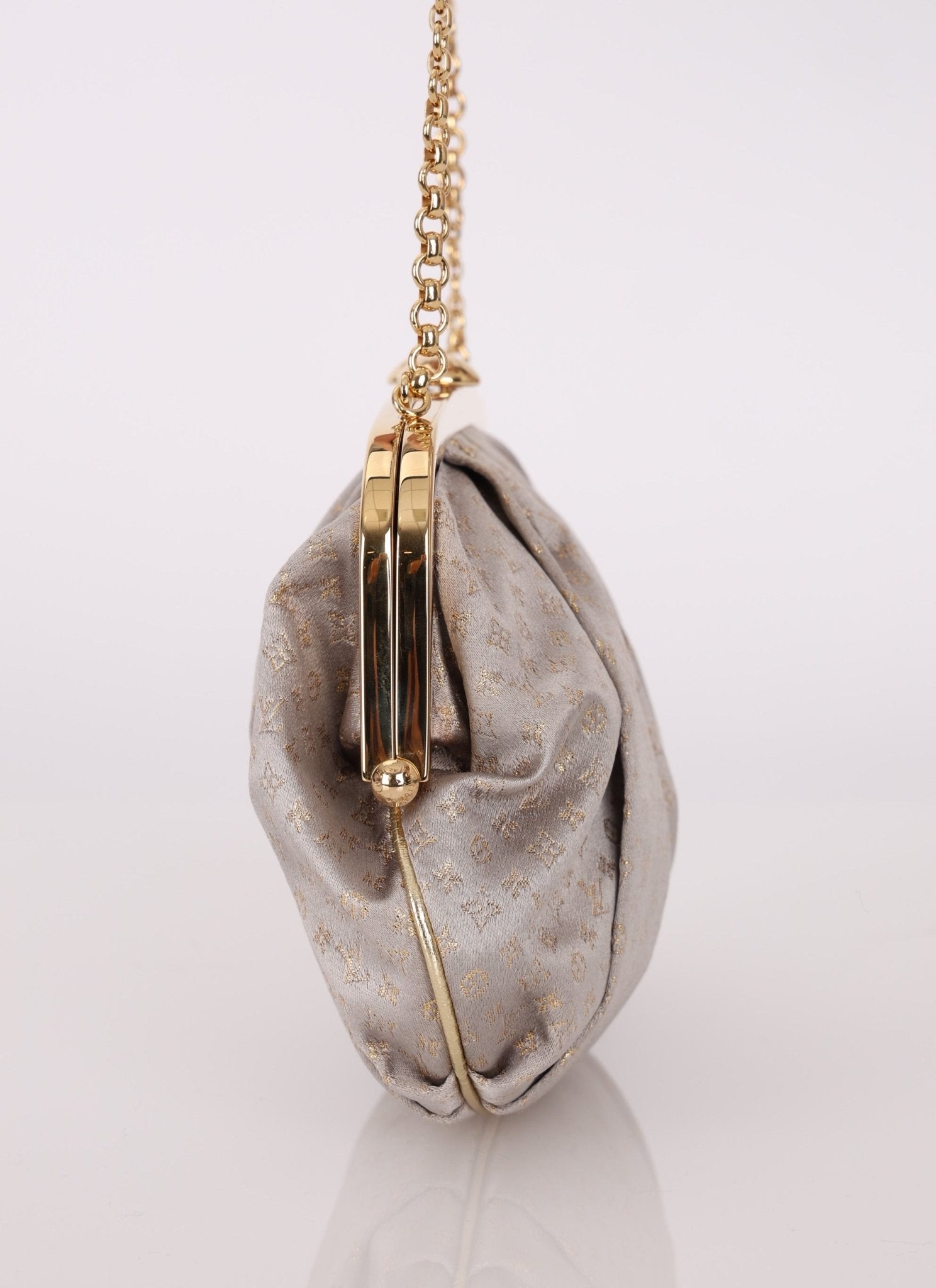 Rare Louis Vuitton Satin Aumoniere Clutch on Chain - FashioNica