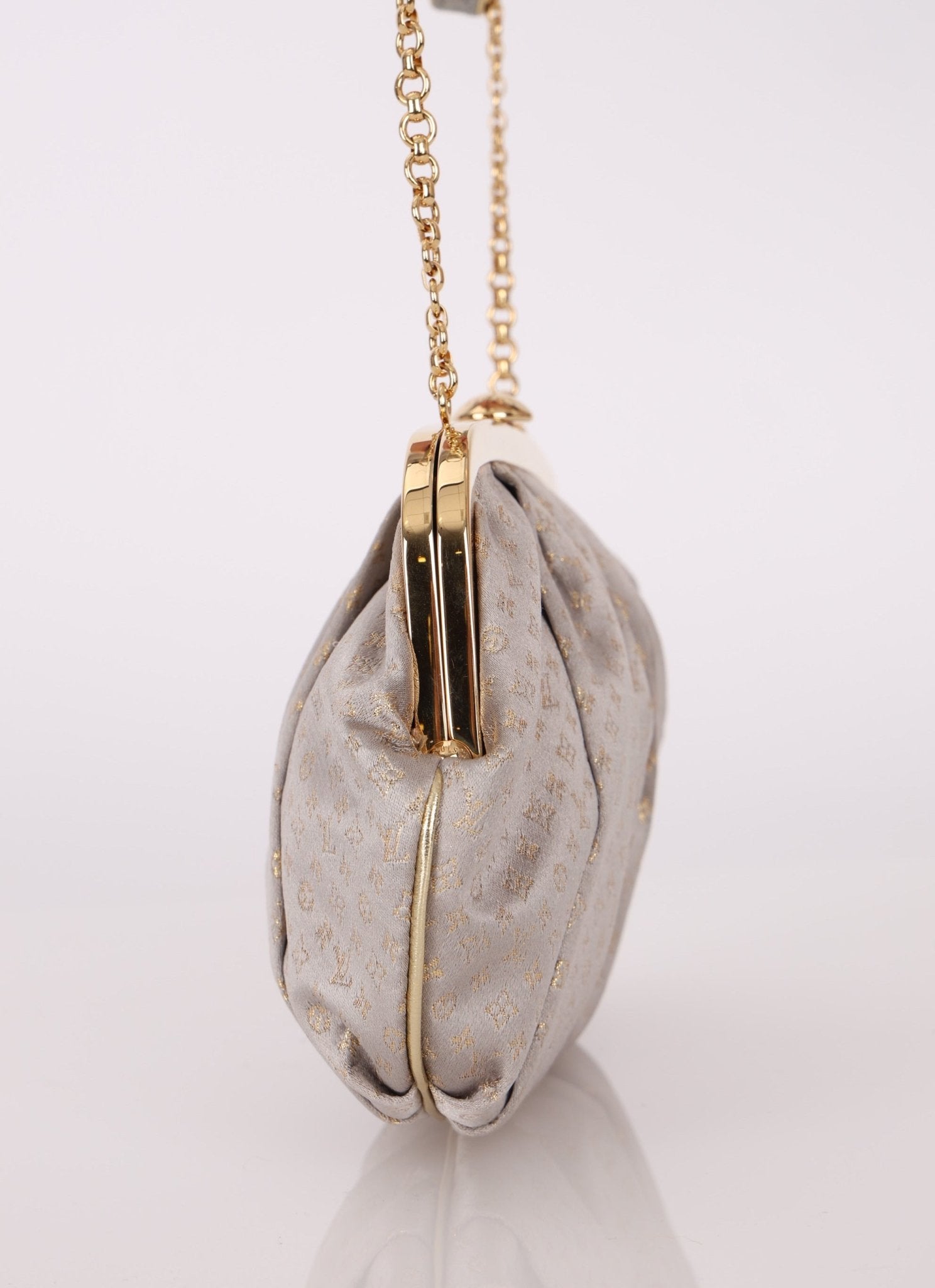 Rare Louis Vuitton Satin Aumoniere Clutch on Chain - FashioNica