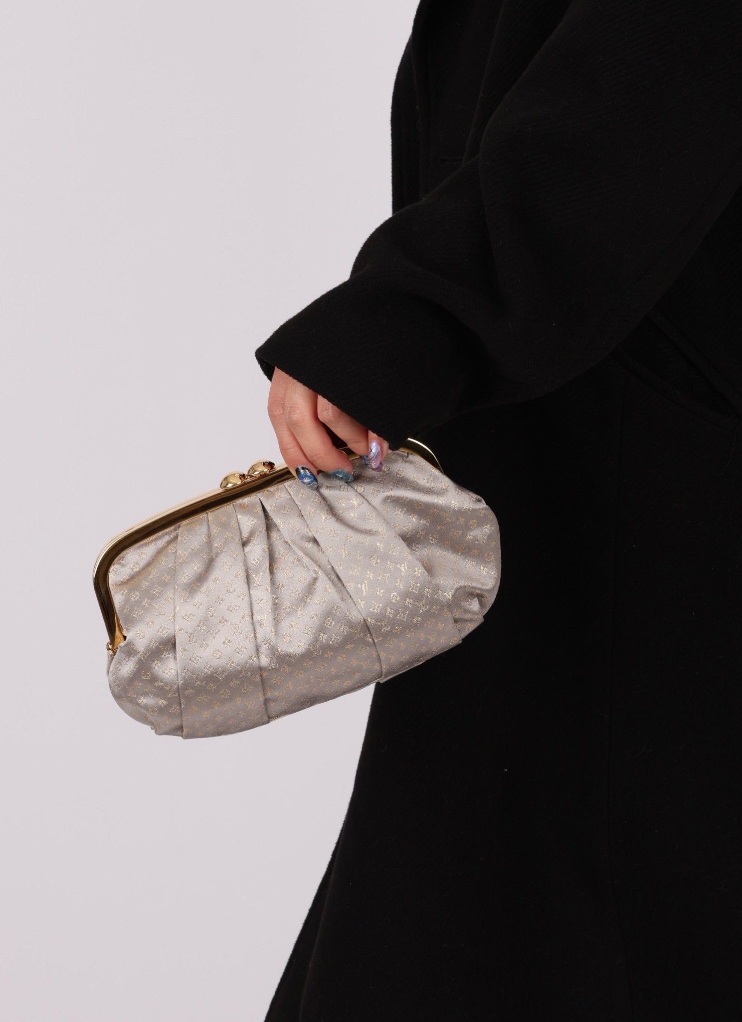 Rare Louis Vuitton Satin Aumoniere Clutch on Chain - FashioNica