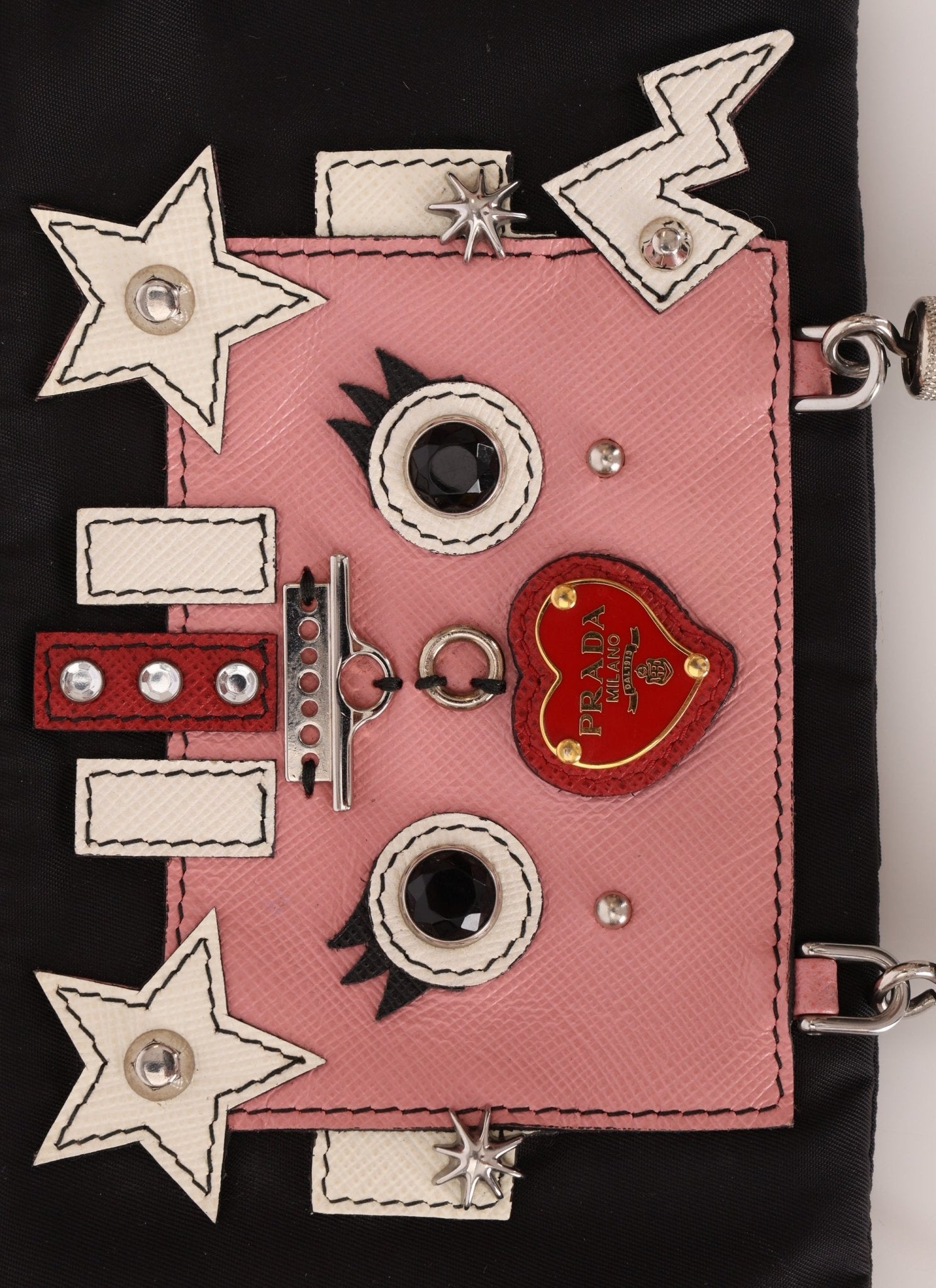 Rare Prada Nylon and Saffiano Robot Chain Mini Bag - FashioNica