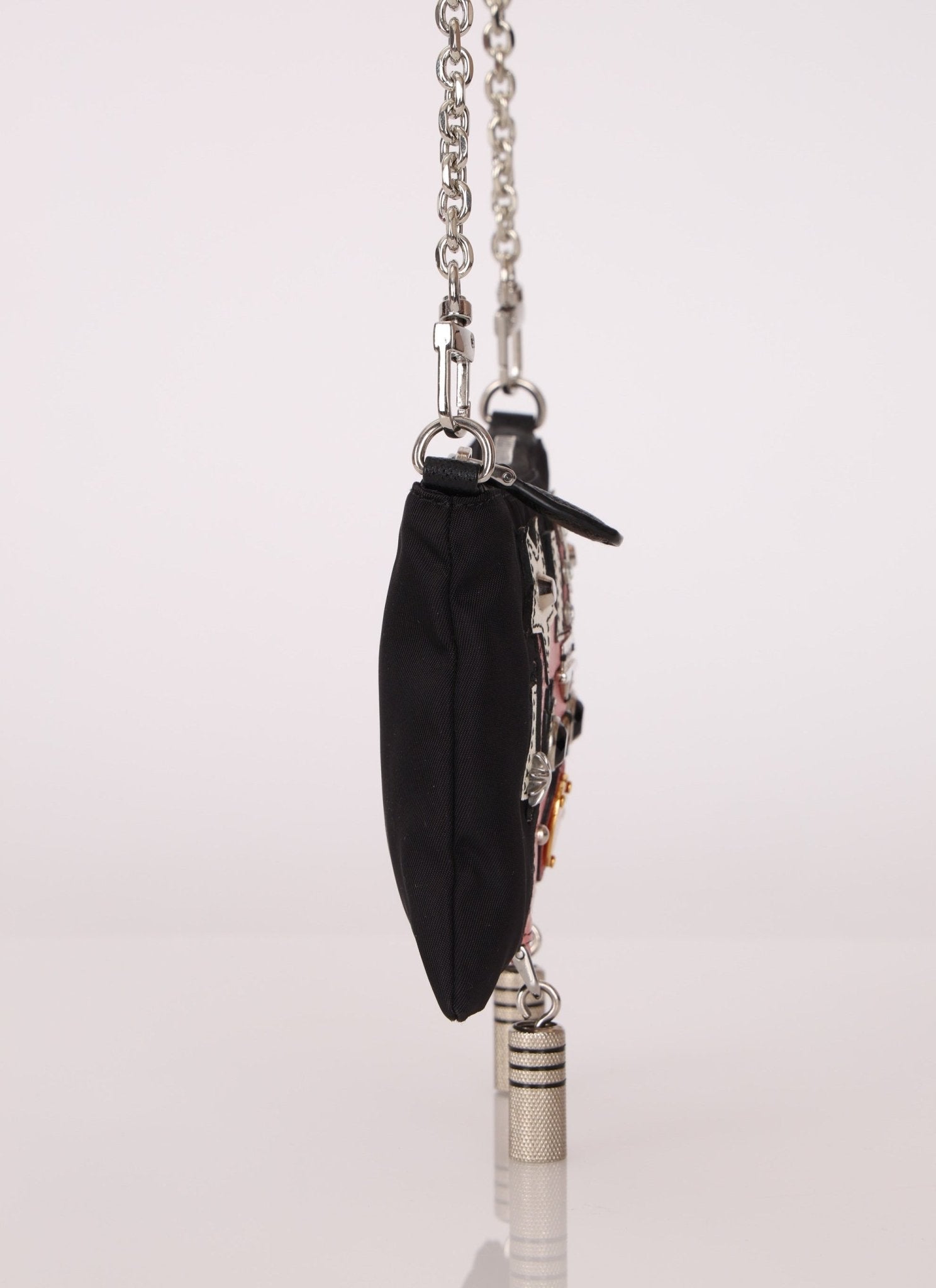 Rare Prada Nylon and Saffiano Robot Chain Mini Bag - FashioNica