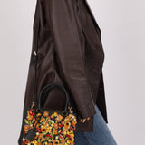 Rare Prada Saffiano Floral Applique Garden Mini Bag - FashioNica