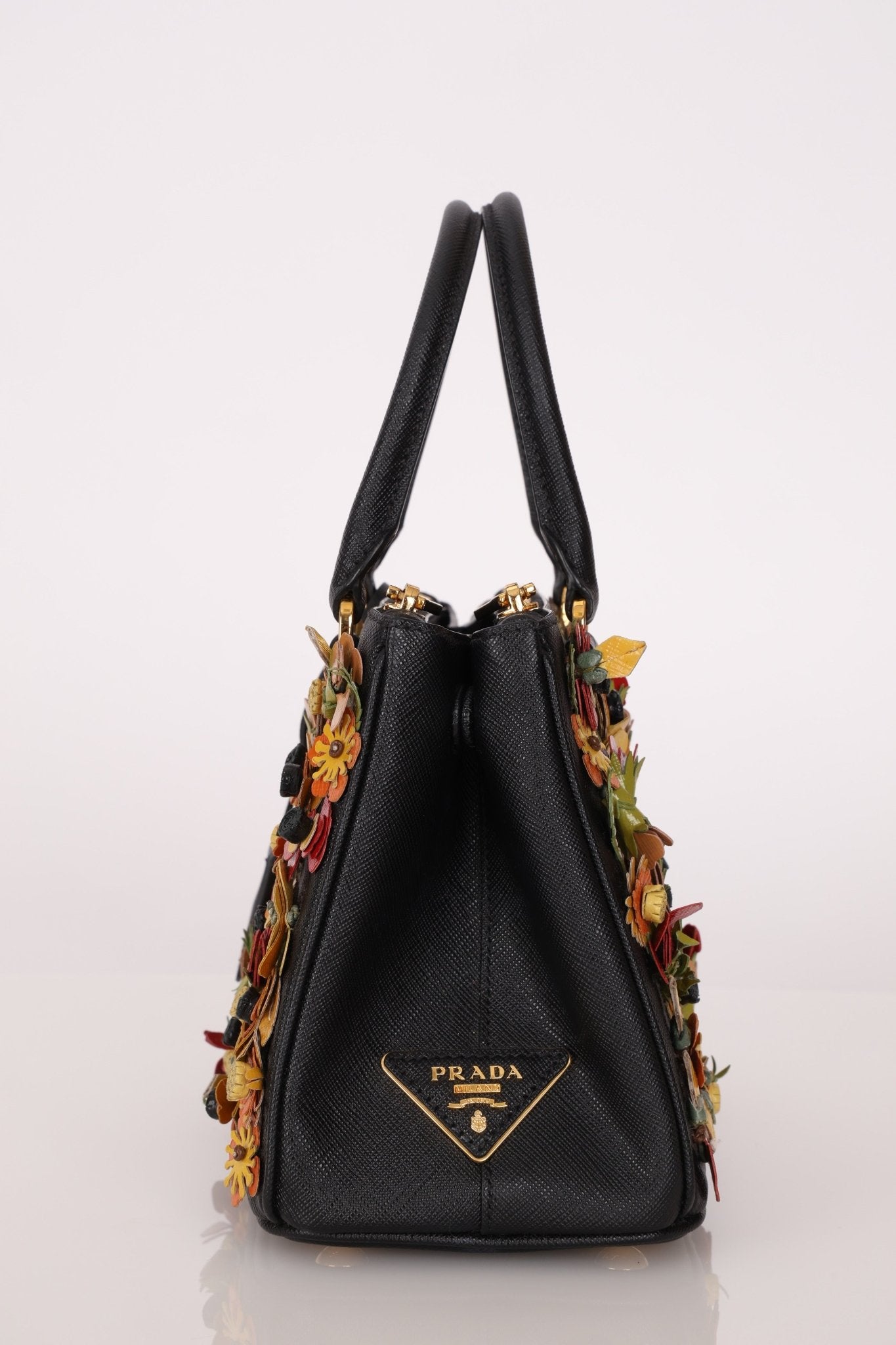 Rare Prada Saffiano Floral Applique Garden Mini Bag - FashioNica