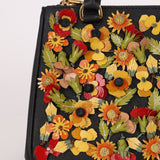 Rare Prada Saffiano Floral Applique Garden Mini Bag - FashioNica
