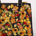 Rare Prada Saffiano Floral Applique Garden Mini Bag - FashioNica