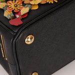 Rare Prada Saffiano Floral Applique Garden Mini Bag - FashioNica
