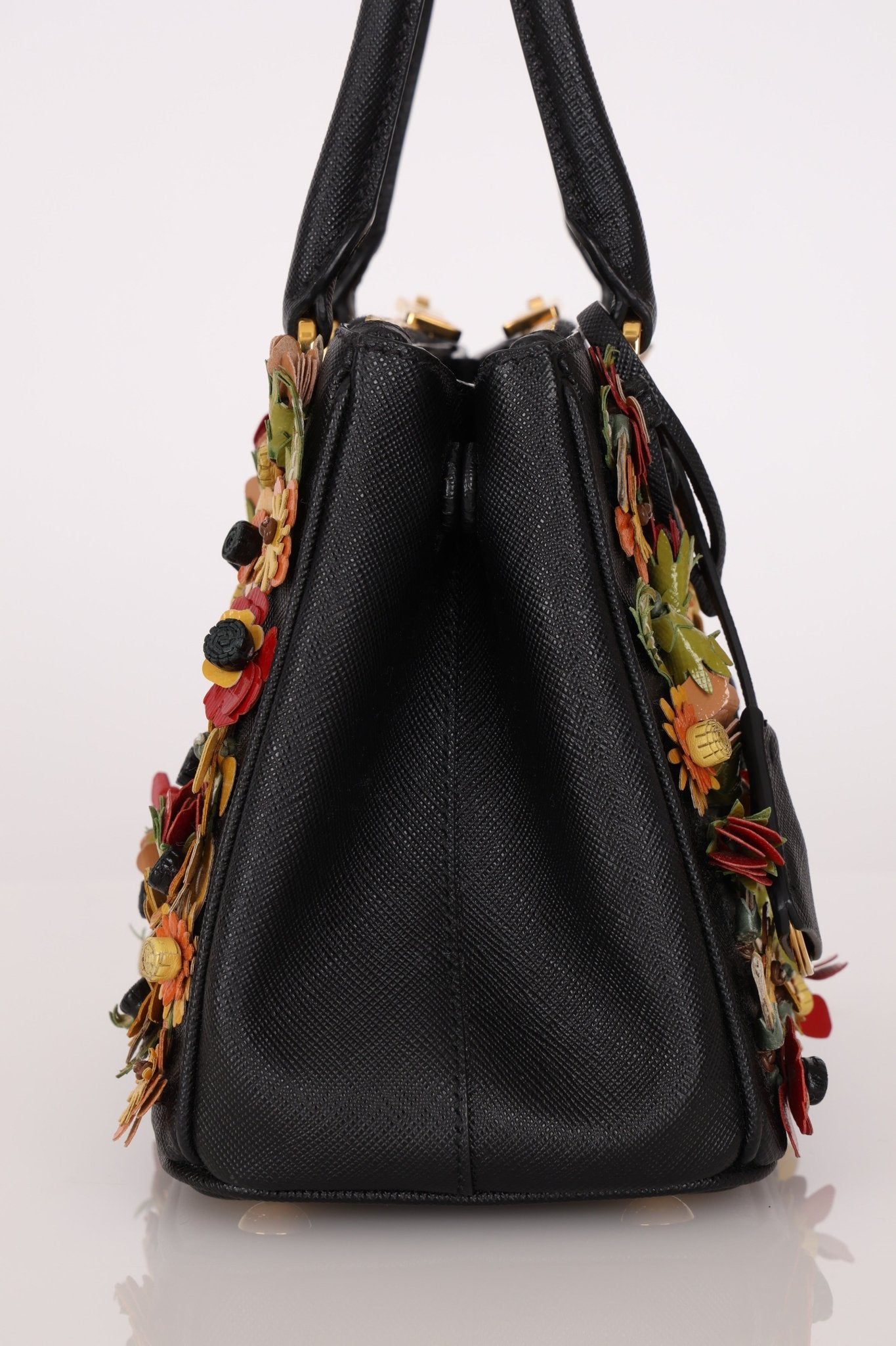 Rare Prada Saffiano Floral Applique Garden Mini Bag - FashioNica