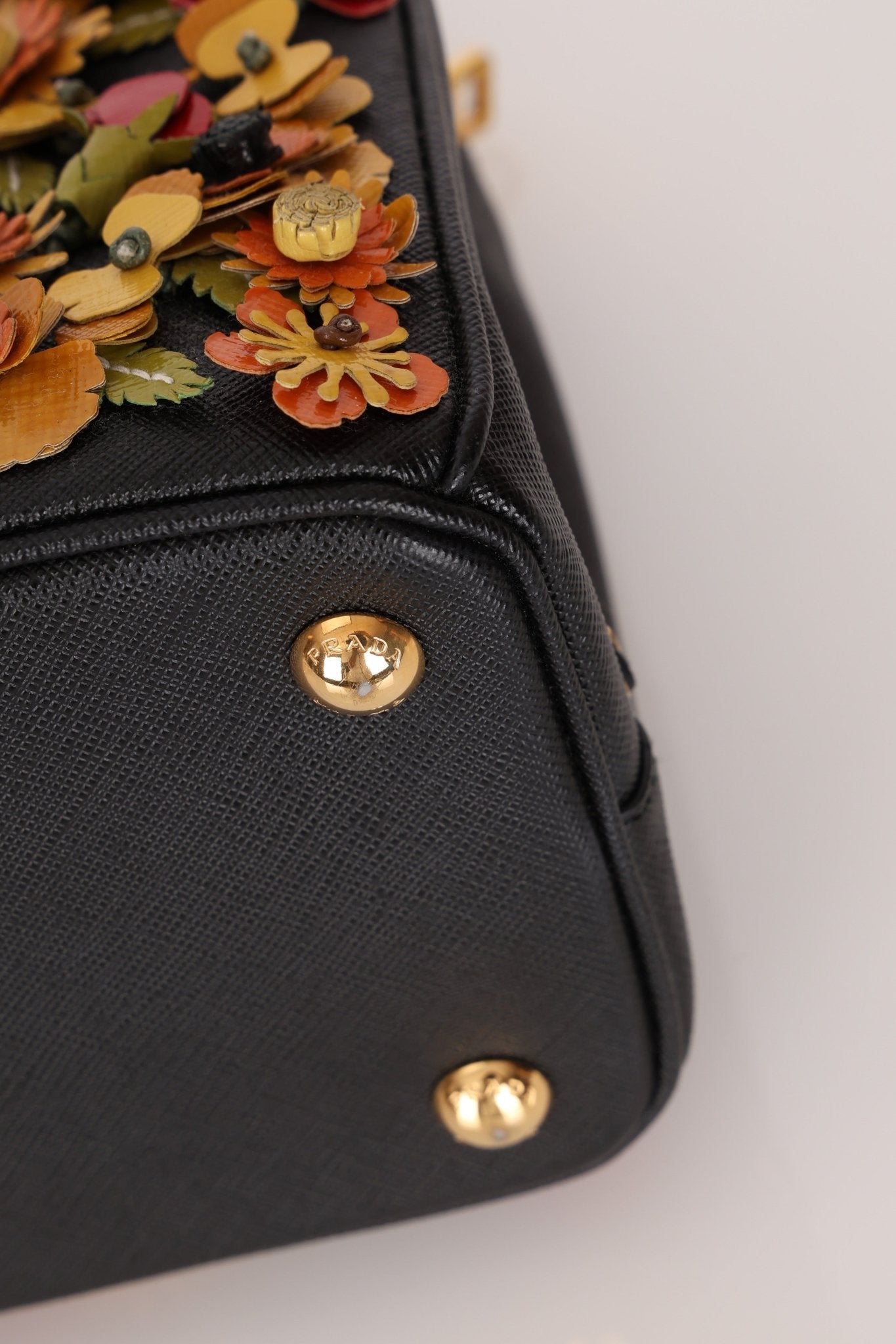 Rare Prada Saffiano Floral Applique Garden Mini Bag - FashioNica