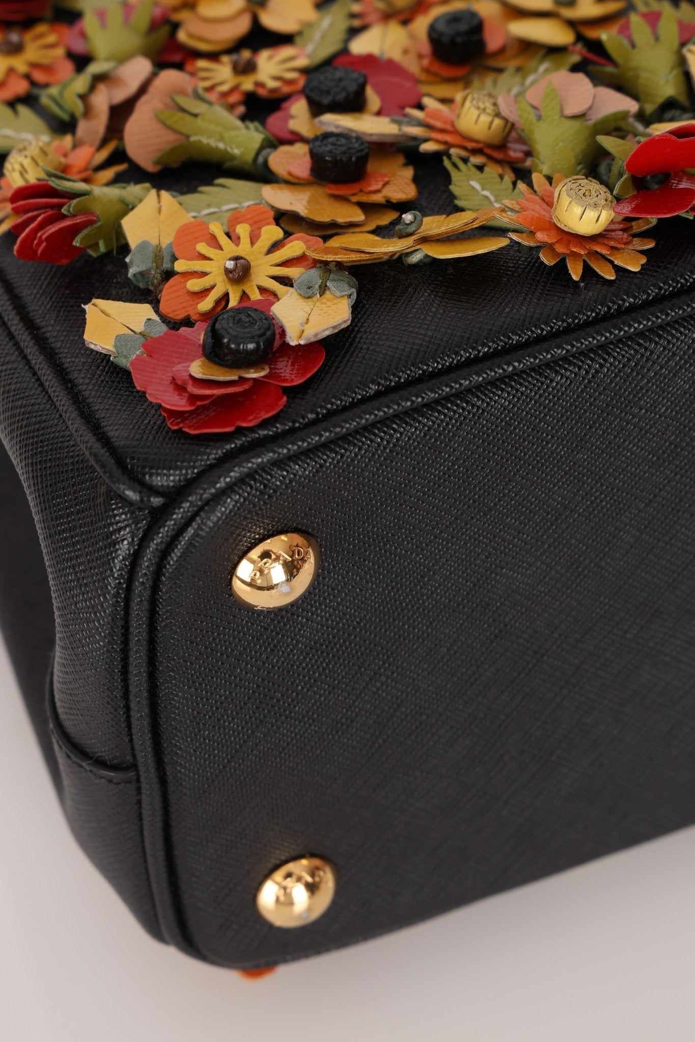 Rare Prada Saffiano Floral Applique Garden Mini Bag - FashioNica