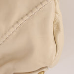 Rare Saint Laurent x Tom Ford Cream Leather Mombasa Metal Handle Bag with Pouch - FashioNica