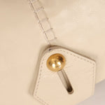 Rare Saint Laurent x Tom Ford Cream Leather Mombasa Metal Handle Bag with Pouch - FashioNica