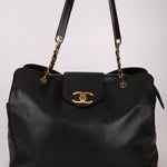 Rare Vintage Chanel Caviar Double - Sided Supermodel Tote - FashioNica